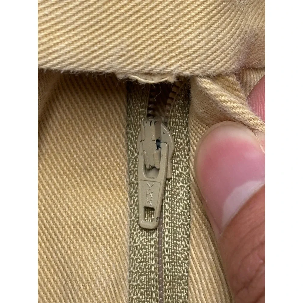 Burberry London Mens Pleated Trousers Tan Khaki Wide Leg Pants 36X32 REG JBT5